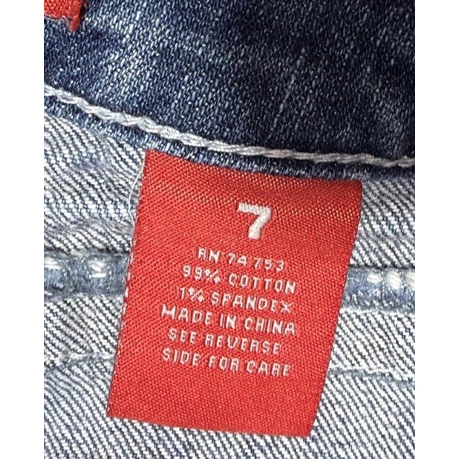 Zana Di Womens Size 7 Low Rise Jeweled Bootcut Flap Pocket Denim Jeans 29x32