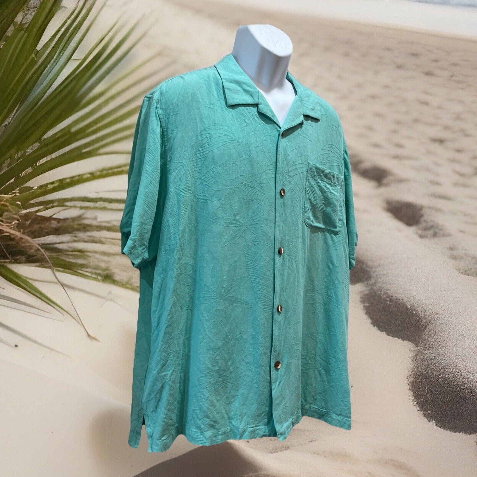 TOMMY BAHAMA TROPIC ISLES 100 % SILK CAMP SHIRT $118 XL