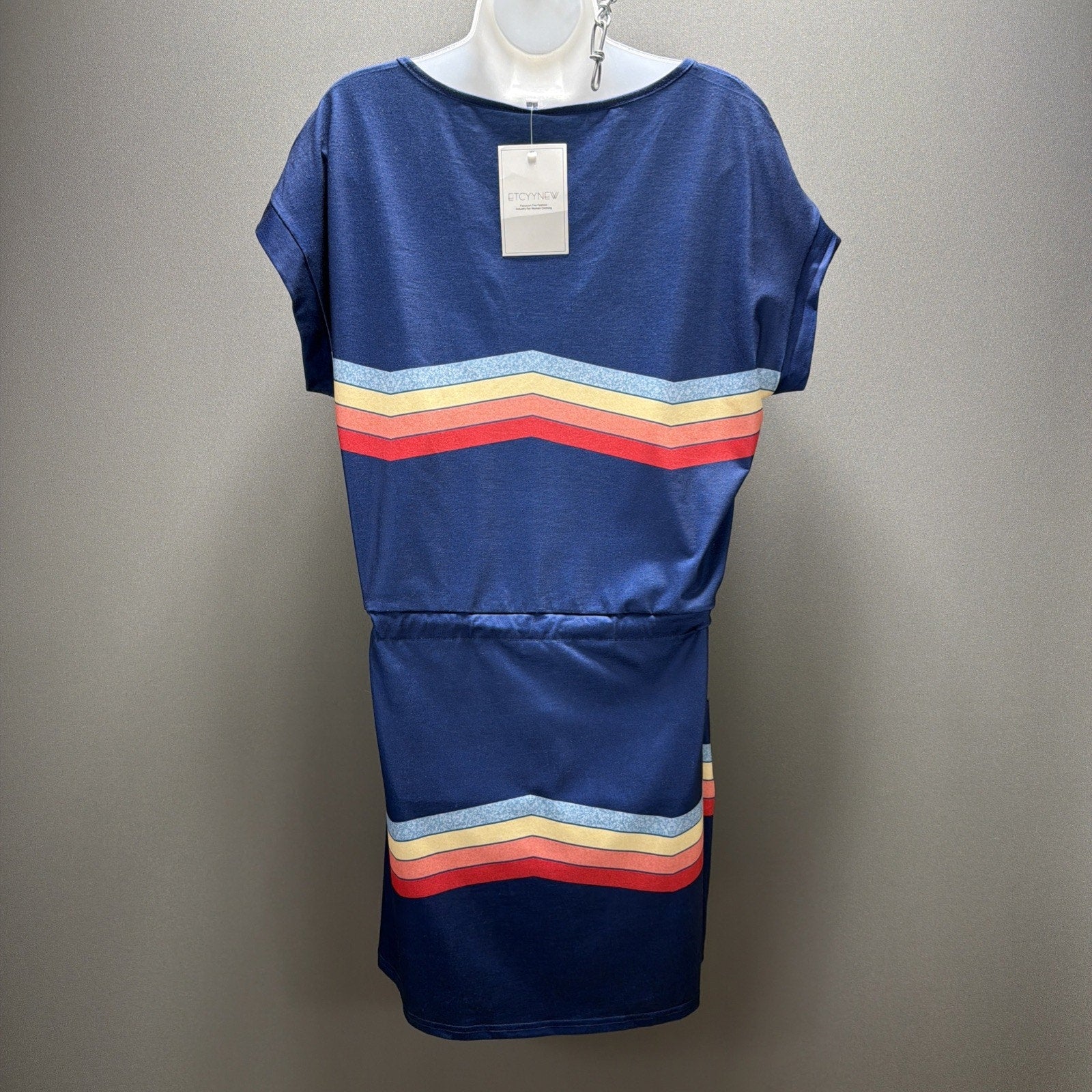 Womens ETCYYNEW Summer MINI Dress Pockets Stretch SIZE XL NWT