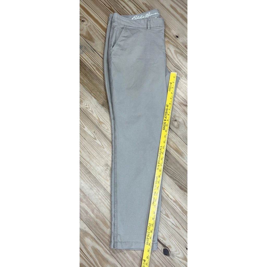 EDDIE BAUER Legend Wash Boyfriend Mid Rise Pants Womens Slim Leg Stretch 16