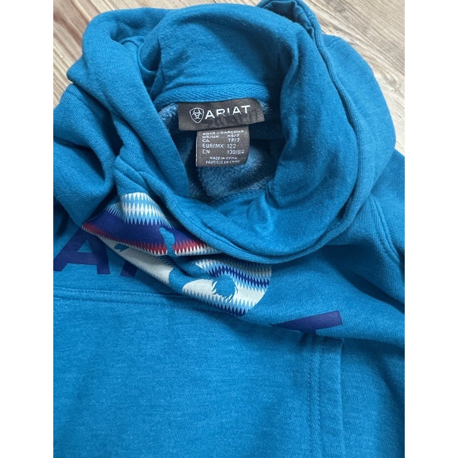 Ariat Boys Green Long Sleeve Pullover Hoodie Workwear Farmcore XSmall Chest Logo