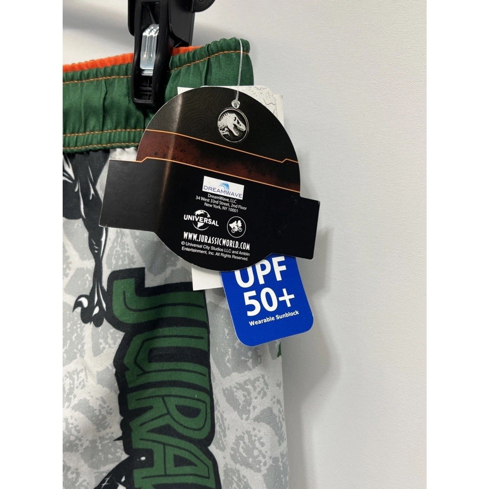 Jurassic World Swim Boys Trunks Gray Green Size XXL NWT UPf 50+
