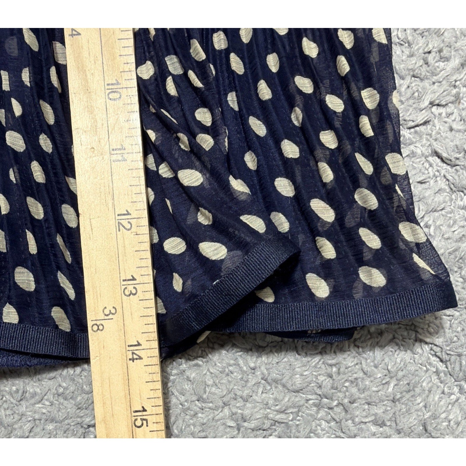 New Forever 21 Skirt Navy Blue Polka Dots Accordion Pleat Women’s Junior’s S