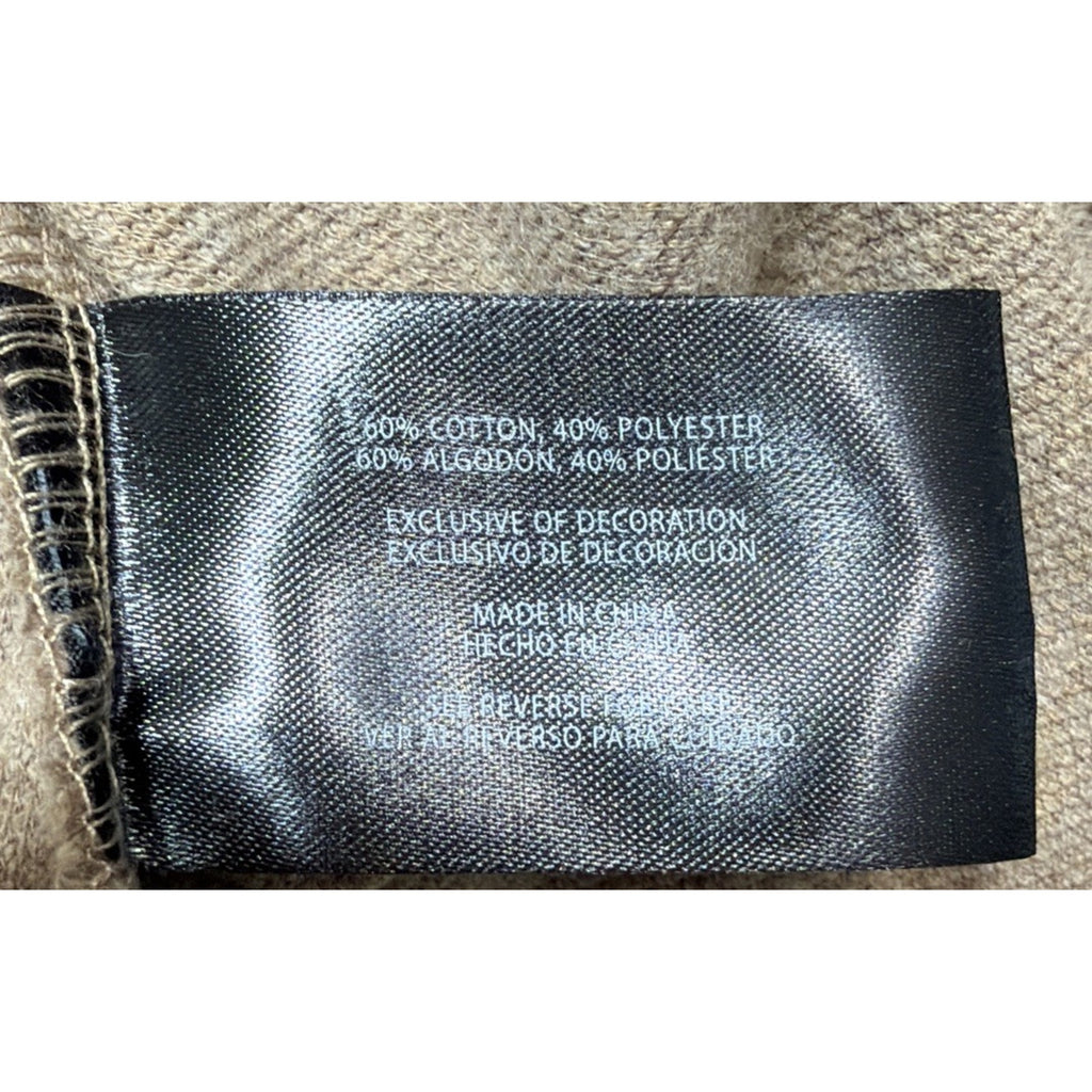 Banana Republic Mens Waffle Quarter Zip Pullover Sweater XL Size color Tan