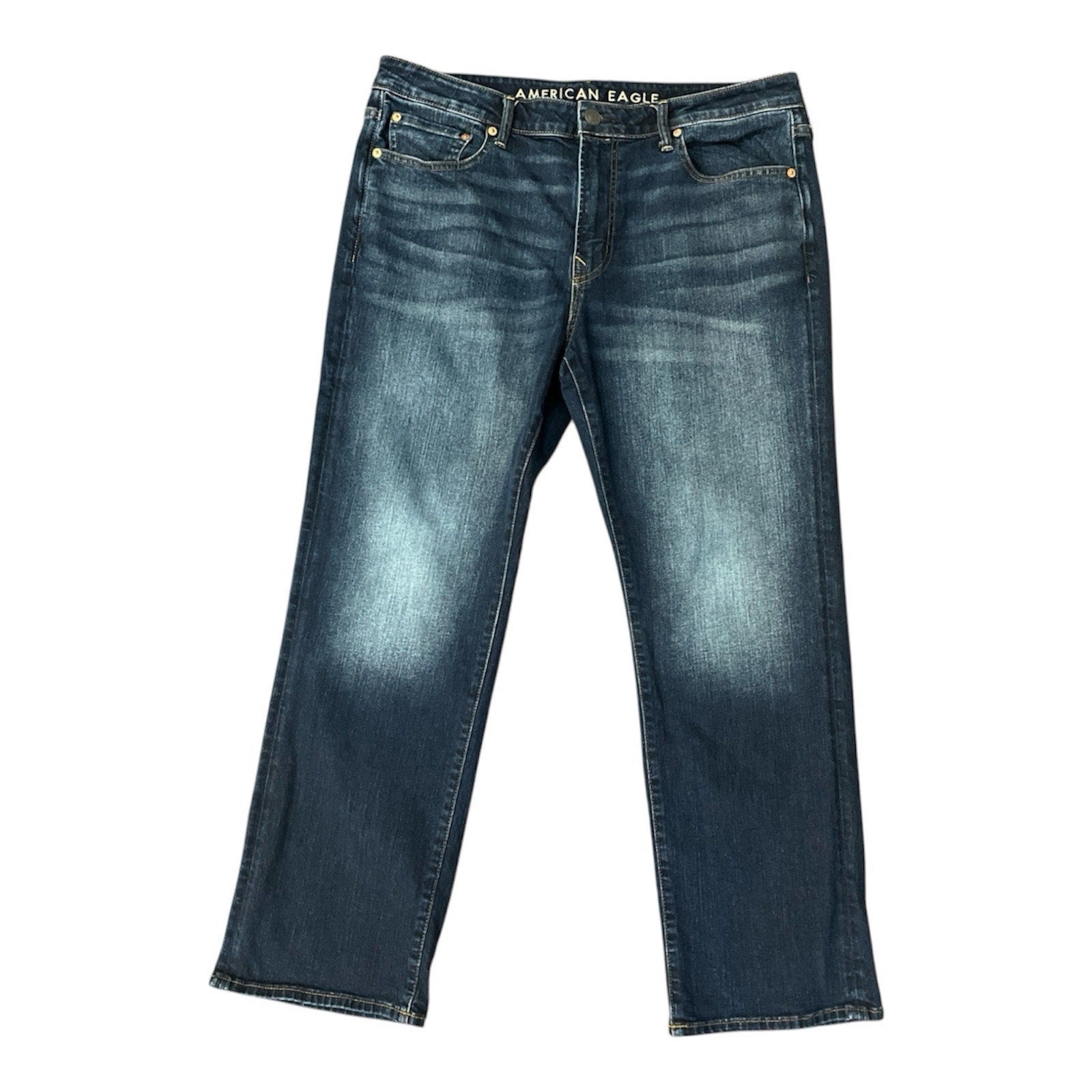 American Eagle Relaxed Straight Jeans Men's Size 36x30- Mid Rise Medium Wash