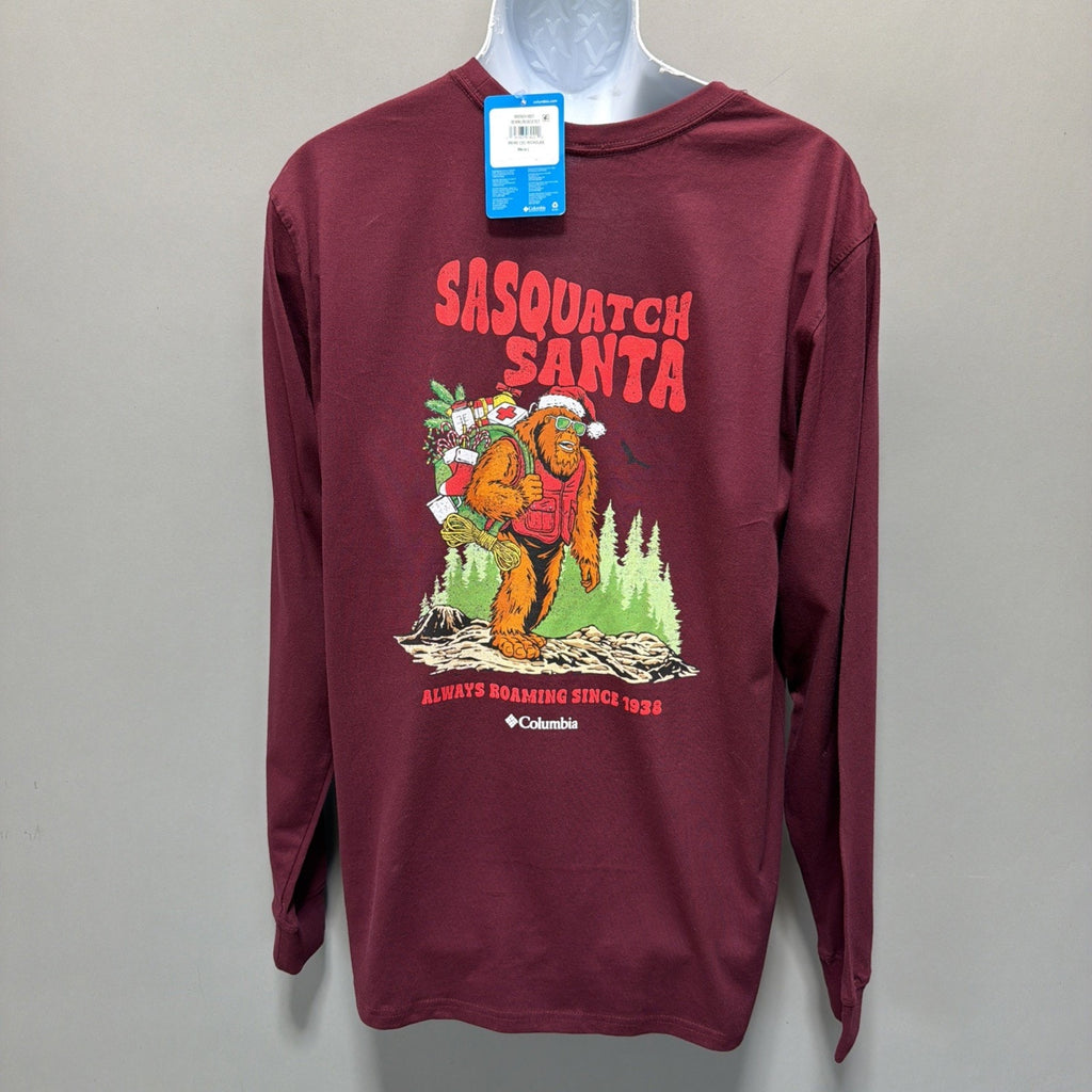 Columbia Men’s Size Large Sasquatch Santa T-Shirt Outdoor Sportswear New
