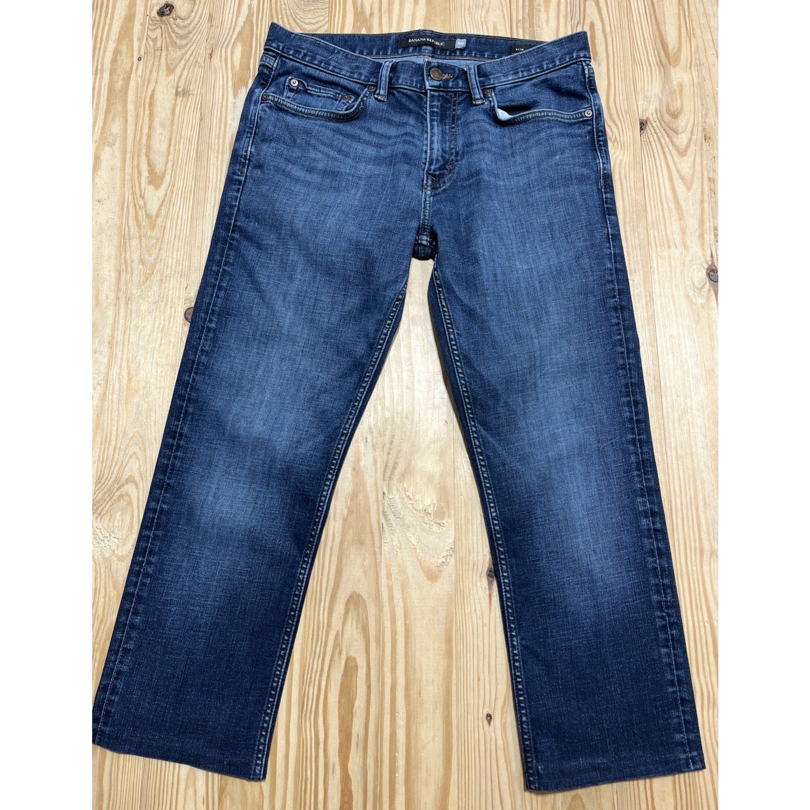 Banana Republic Slim Fit Jeans Men's 32x25 Hem Classic Blue Jeans Stretch