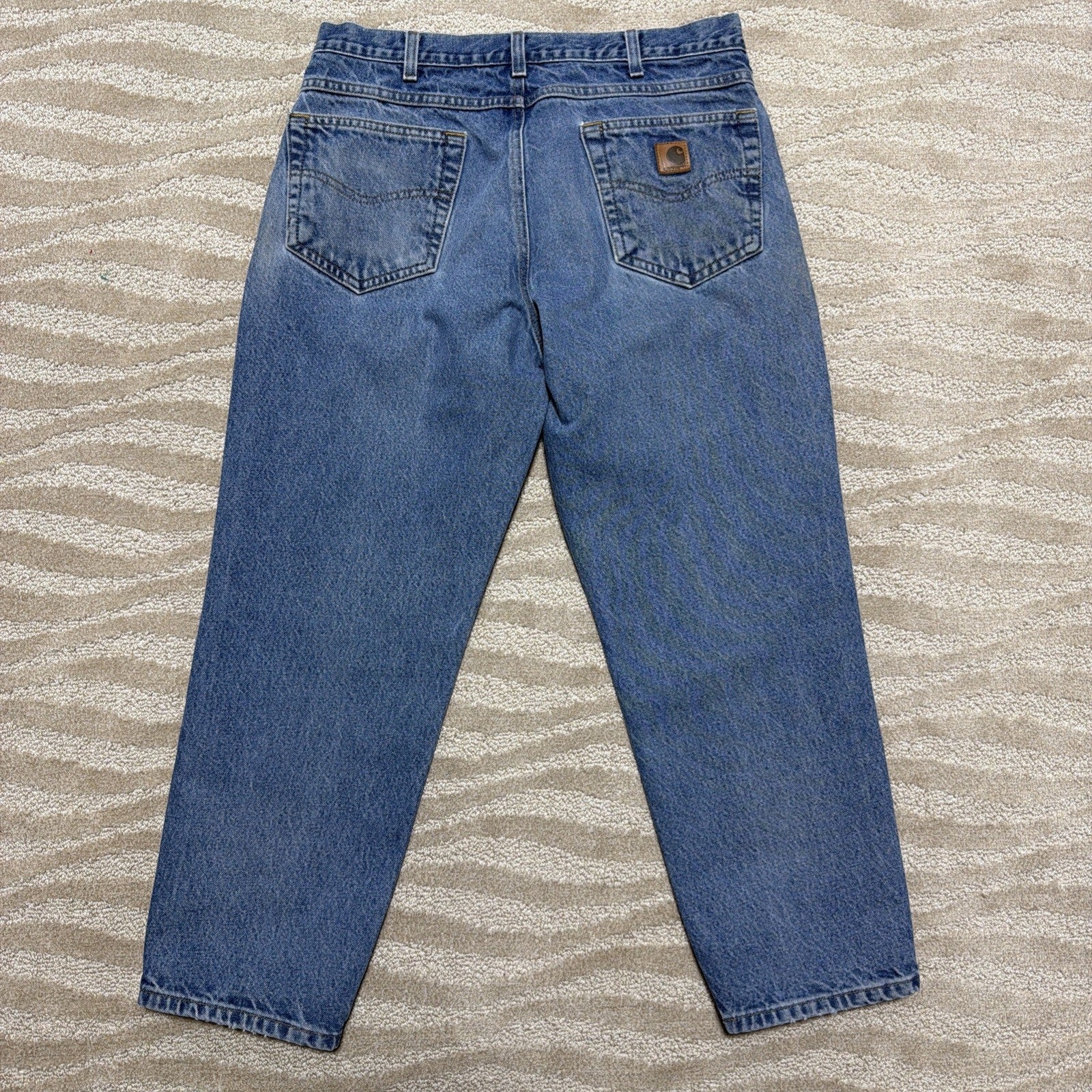 Carhartt B17 DST Relaxed Fit Straight Leg Jeans Mens 34x28 Workwear Blue Denim