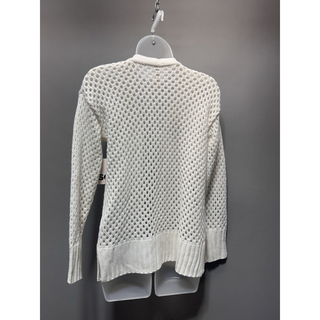 SO Girls Crochet Open Knit Cardigan Cream L 10-12 Boho Lightweight NWT