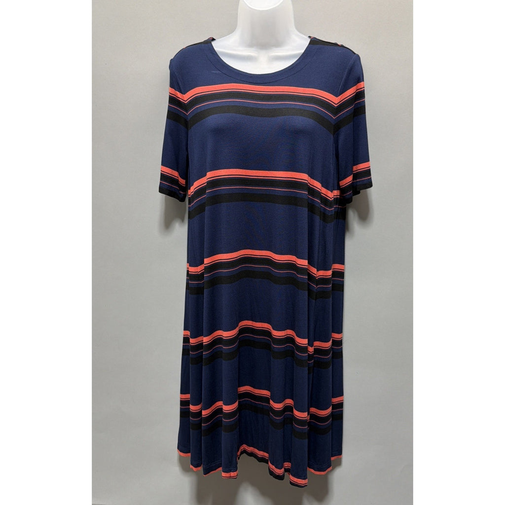 Womens Medium Ann Taylor’s Loft Tee Shirt Dress Striped Casual