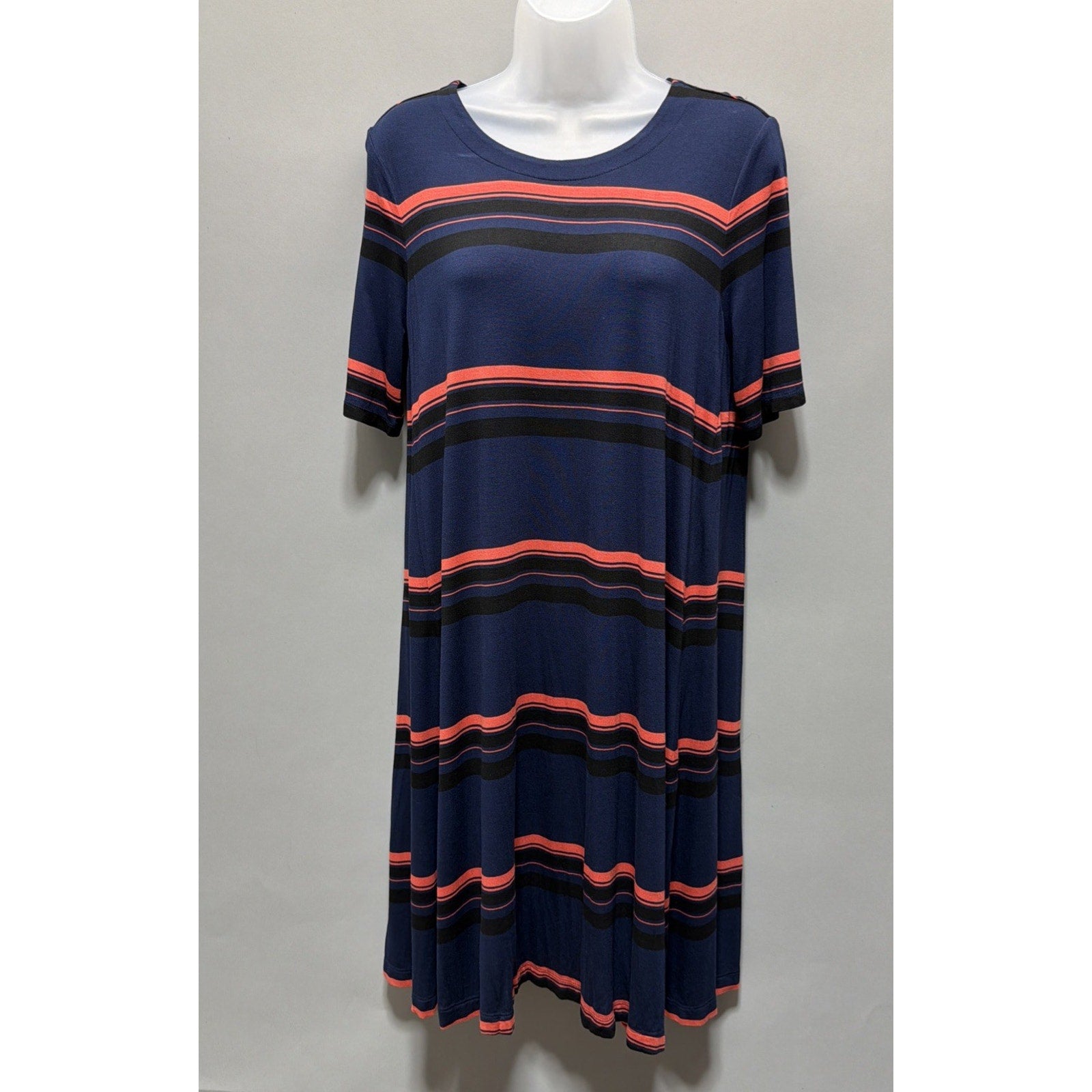 Womens Medium Ann Taylor’s Loft Tee Shirt Dress Striped Casual