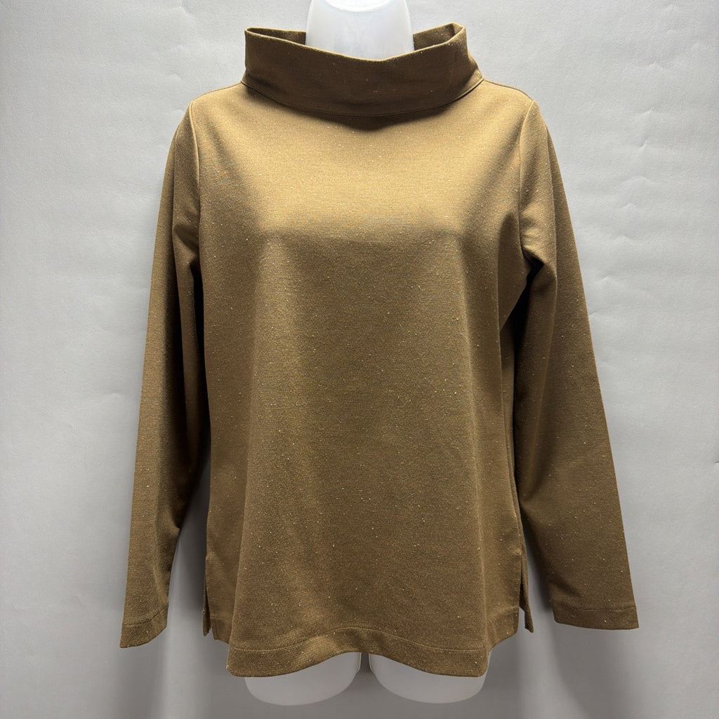 Ann Taylor Sweater Pullover Women S Brown Speckled Knit Long Sleeve High Neck