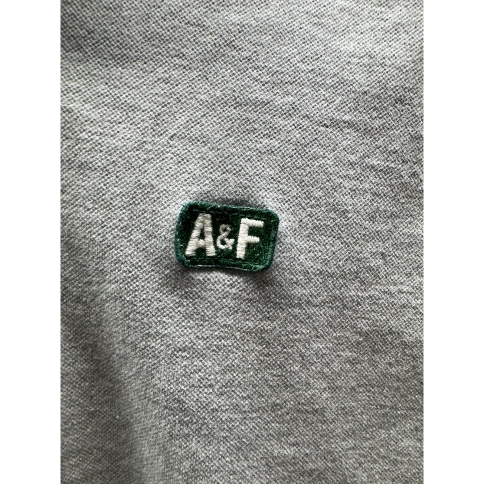 Abercrombie & Fitch Polo Mens XL Muscle Fit Logo Moose Gray With Green White