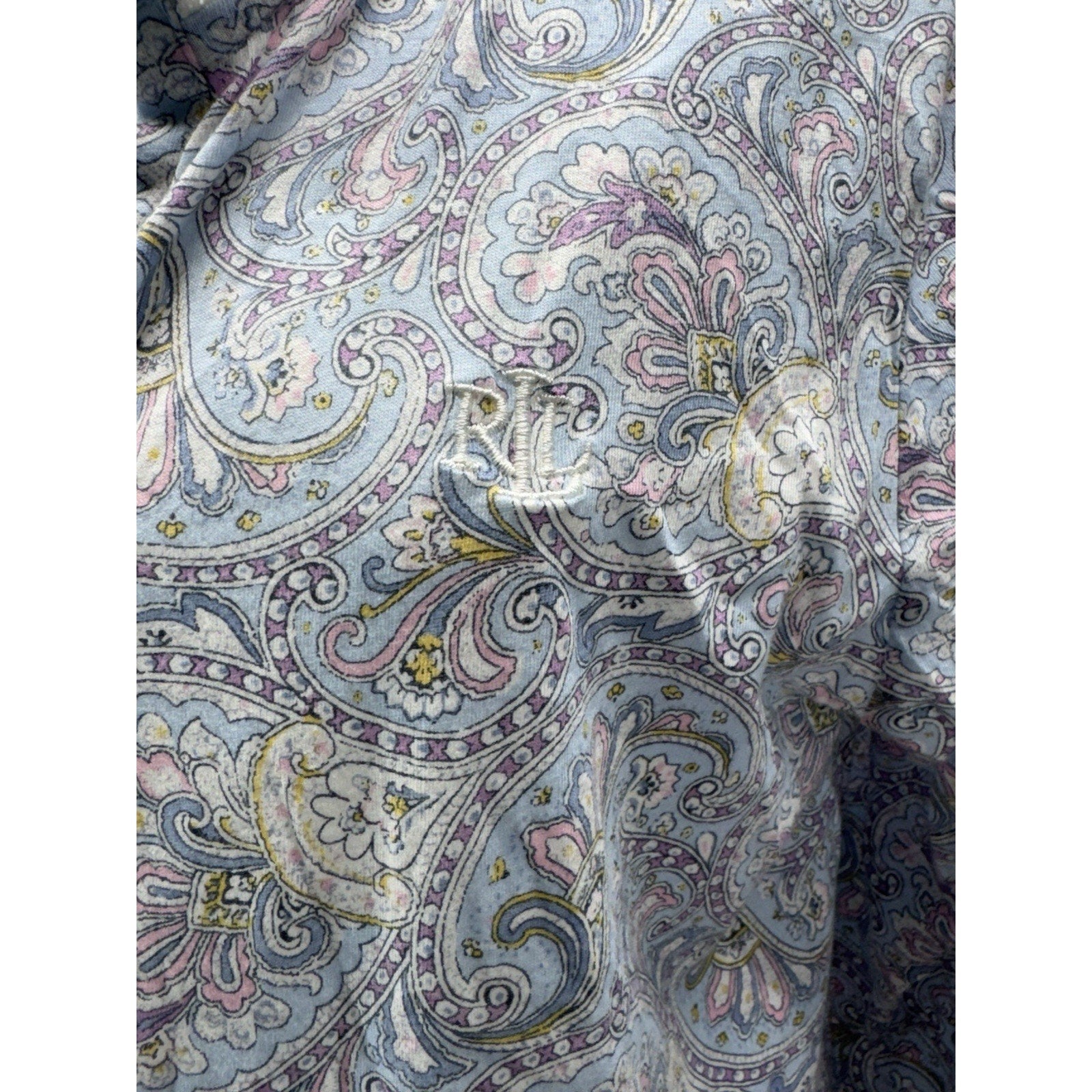 Ralph Lauren Nightgown Sleep Shirt Paisley Button Up Logo Women’s M