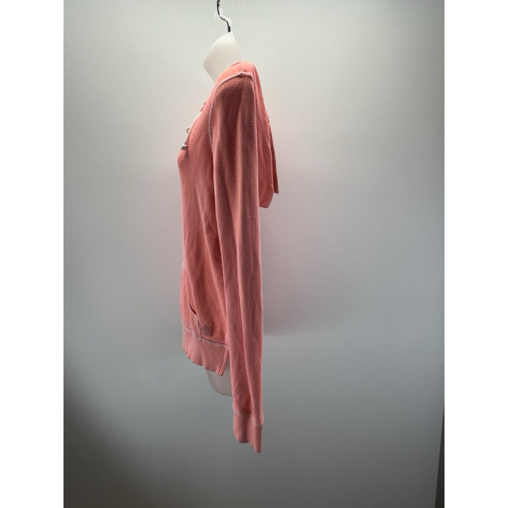 American Eagle Outfitters Lace Up Hoodie Peach Pink Size Small