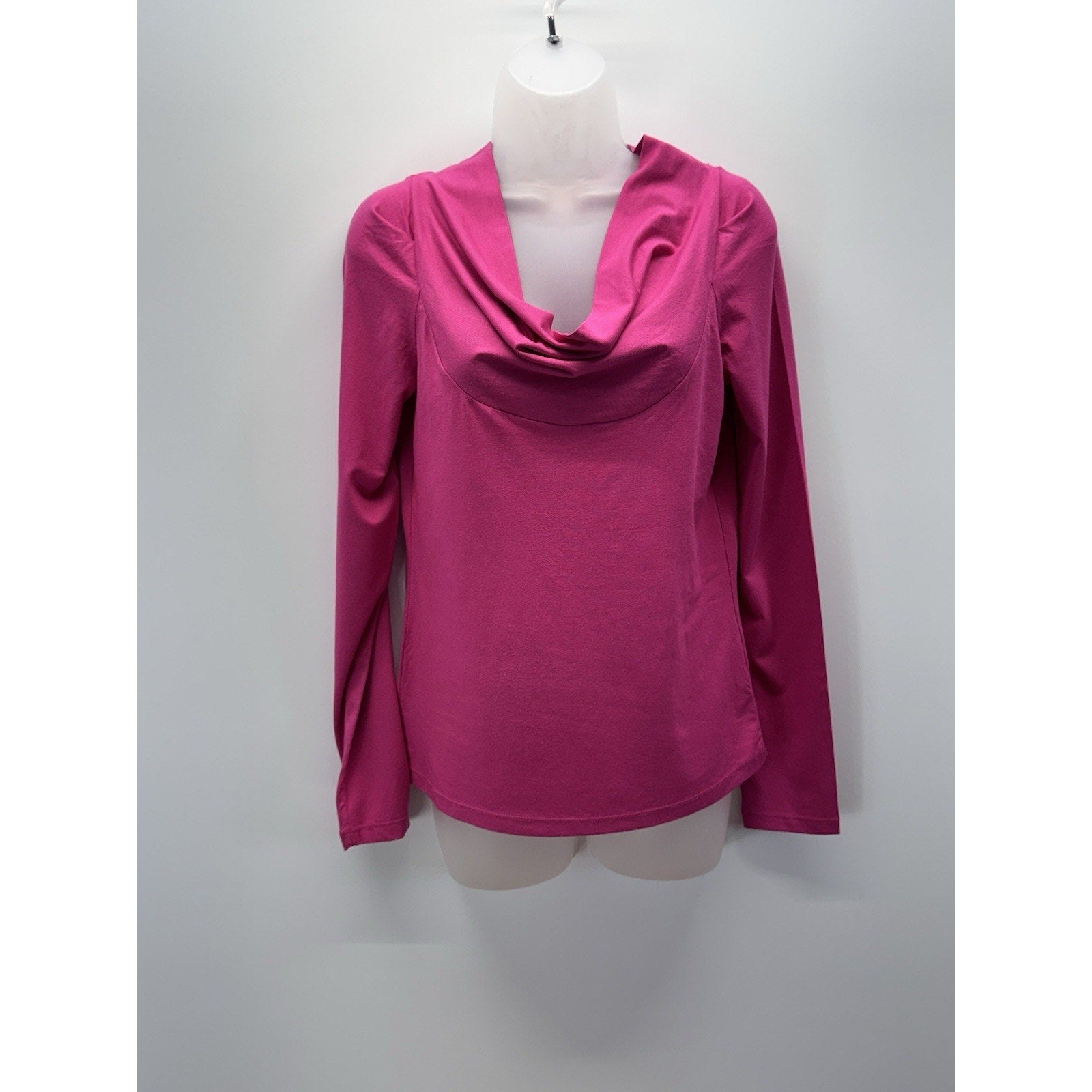 Anne Klein Cowl Neck Ruched Pink Tunic Blouse Long Sleeve Women’s Size M, NWT