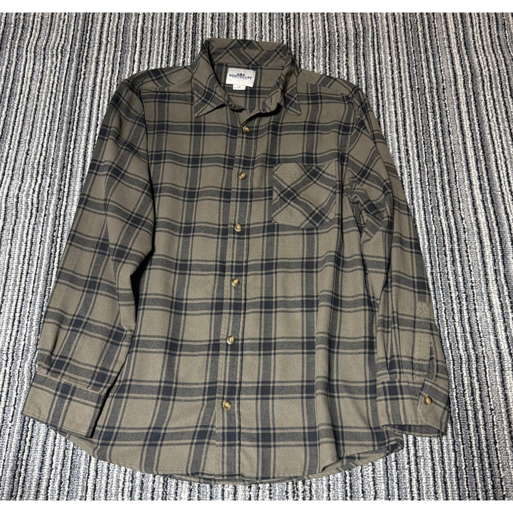 NORTHEAST OUTFITTERS CLASSIC LIGHTWEIGHT FLANNEL Brown PLAID MEN L