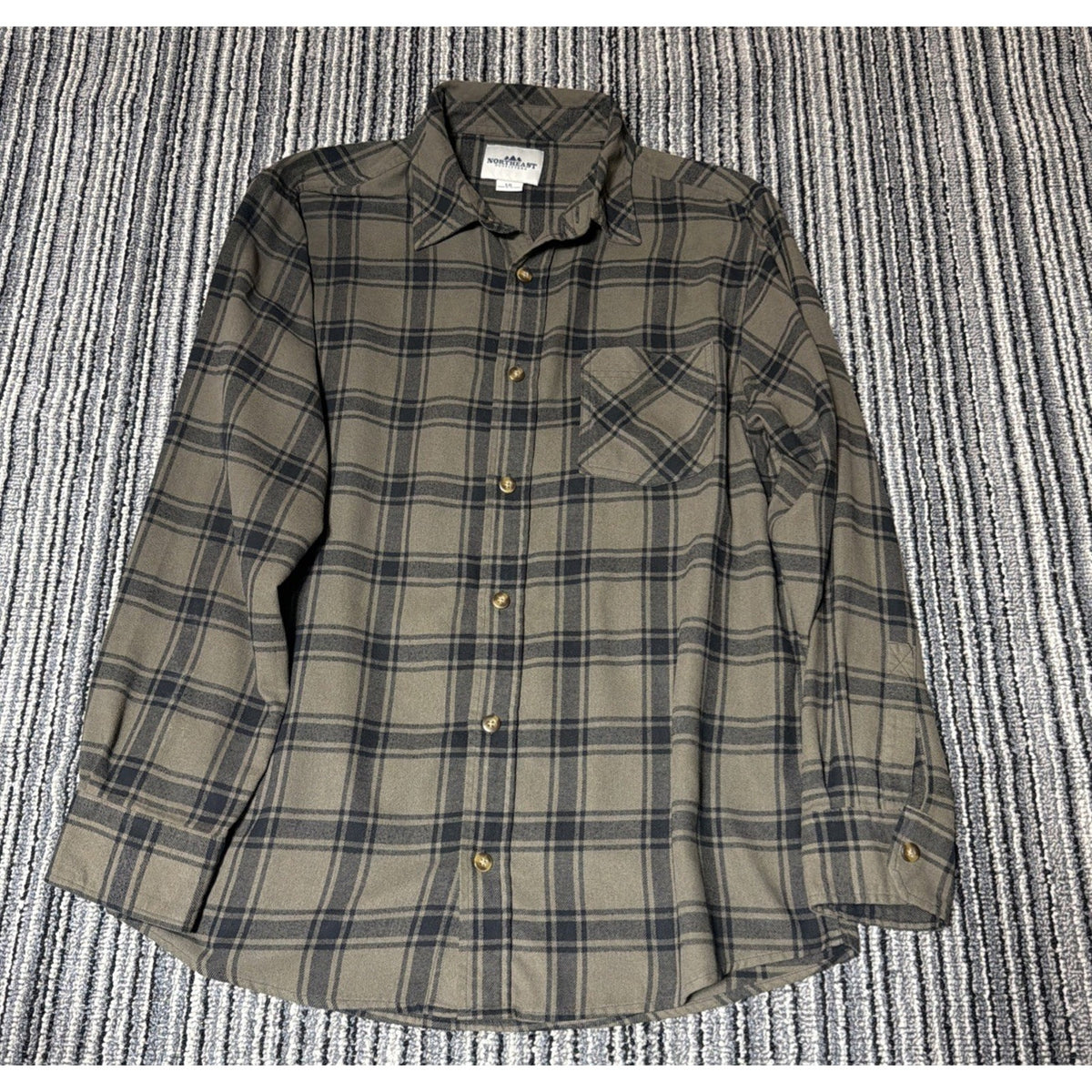 NORTHEAST OUTFITTERS CLASSIC LIGHTWEIGHT FLANNEL Brown PLAID MEN L