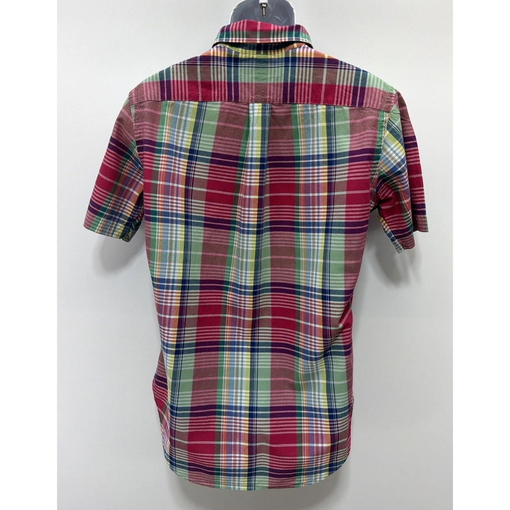 Men's Polo Ralph Lauren Classic Fit Button Up Shirt Size S Big Pink Green Plaids