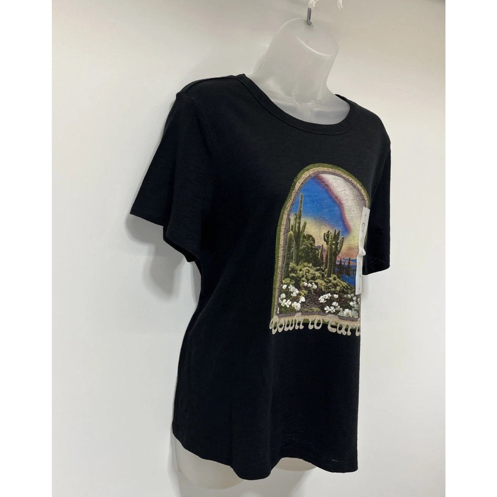 NWT Women's Old Navy Slub Knit Graphic Tee Size L Down To Earth Top