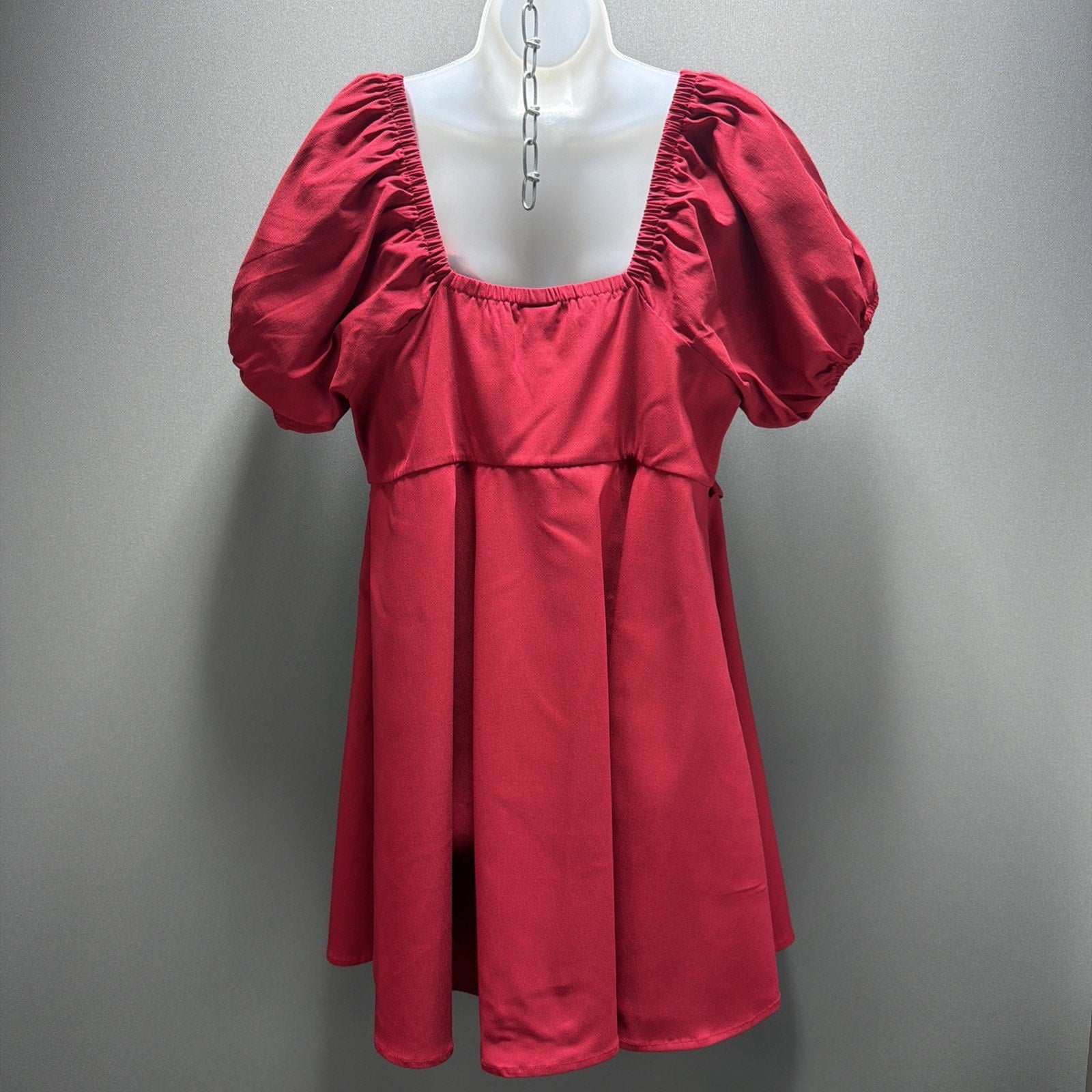 Torrid Sweetheart Mini Dress Womens Plus 1X Red Puff Sleeve Stretch NWT