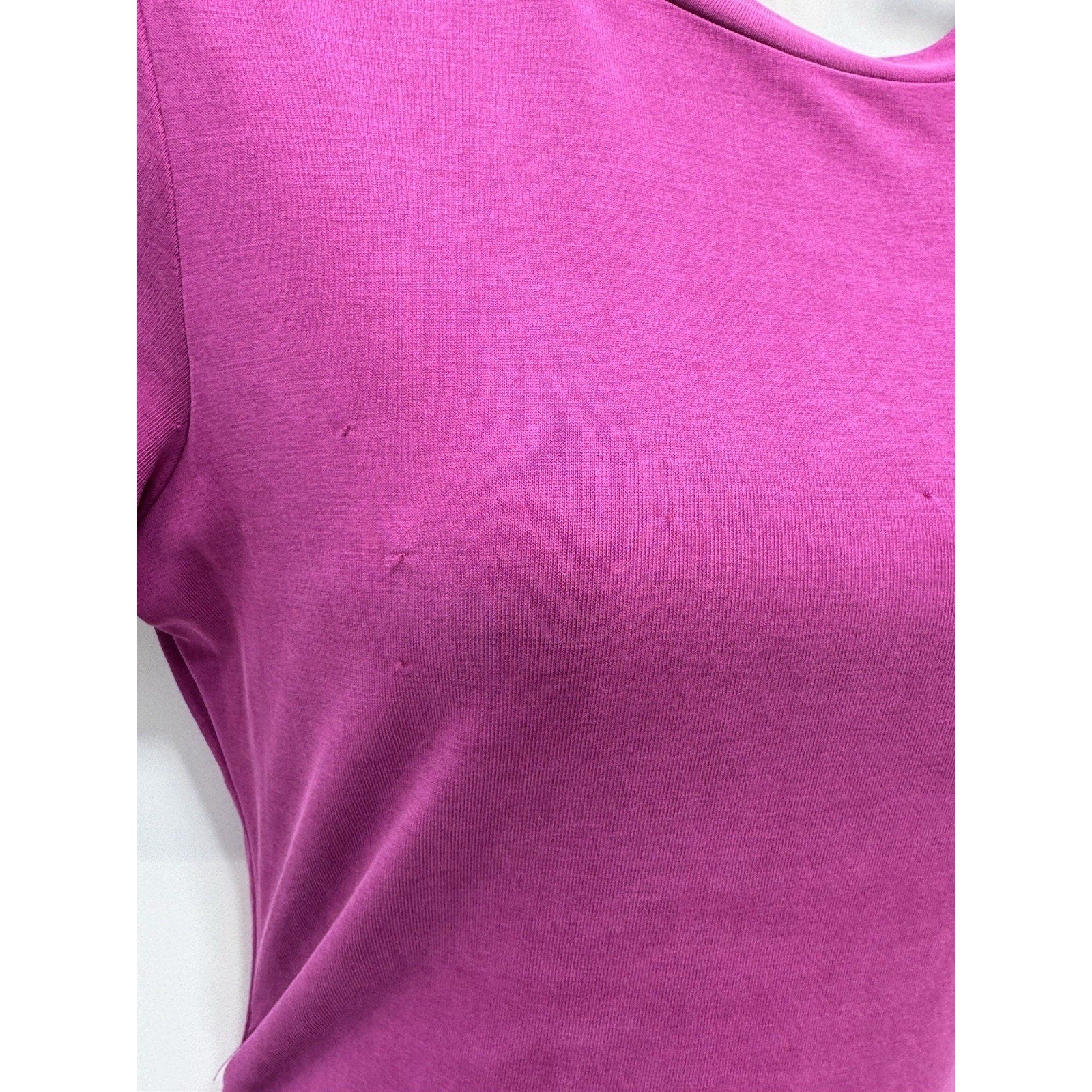 NWT Express Fuschia Pink Scrunch Side Short Sleeve Bodycon Midi Dress Size XS