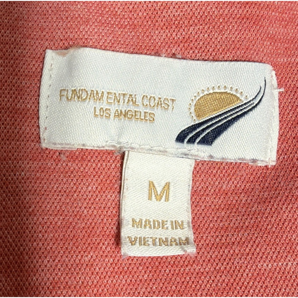 Fundamental Coast Shirt Mens Medium Polo Short Sleeve Coral Beach Casual Preppy