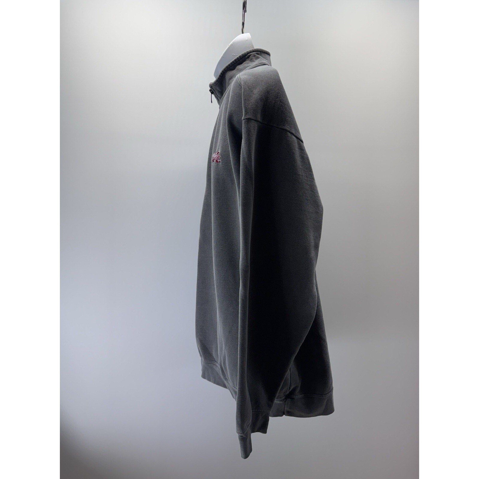 Mississippi State 1/4 Zip MSU Gray Pullover Size Men’s X-Large see Stain Pic