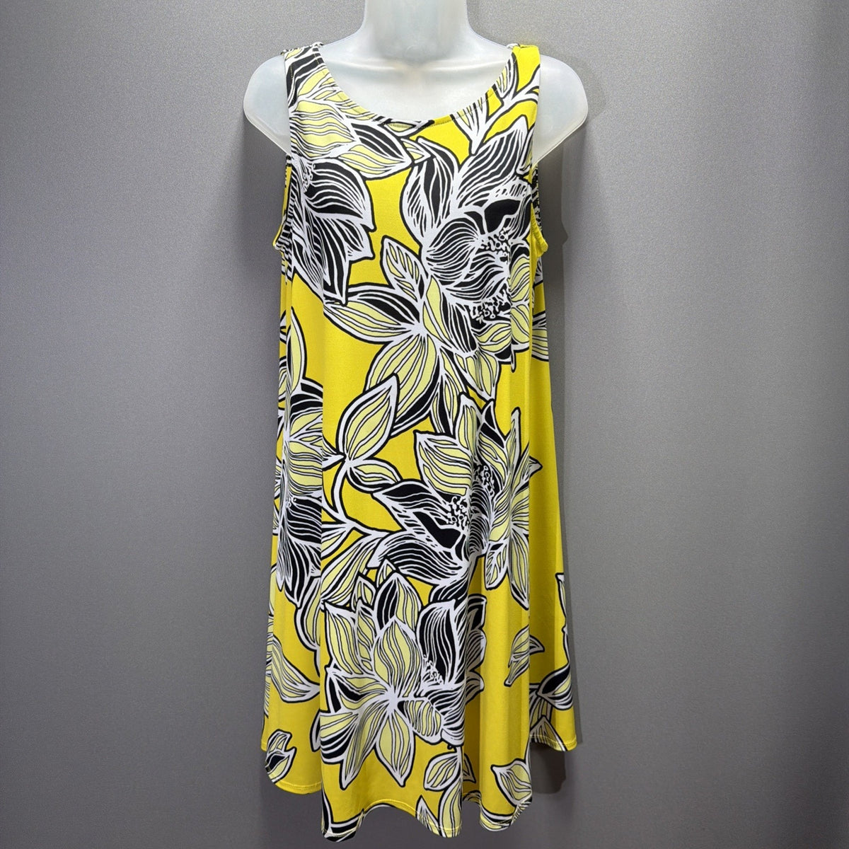 Ivy Lane Women's Tropical Floral Sleeveless Dress SZ M Beach Cover Vacation Easy