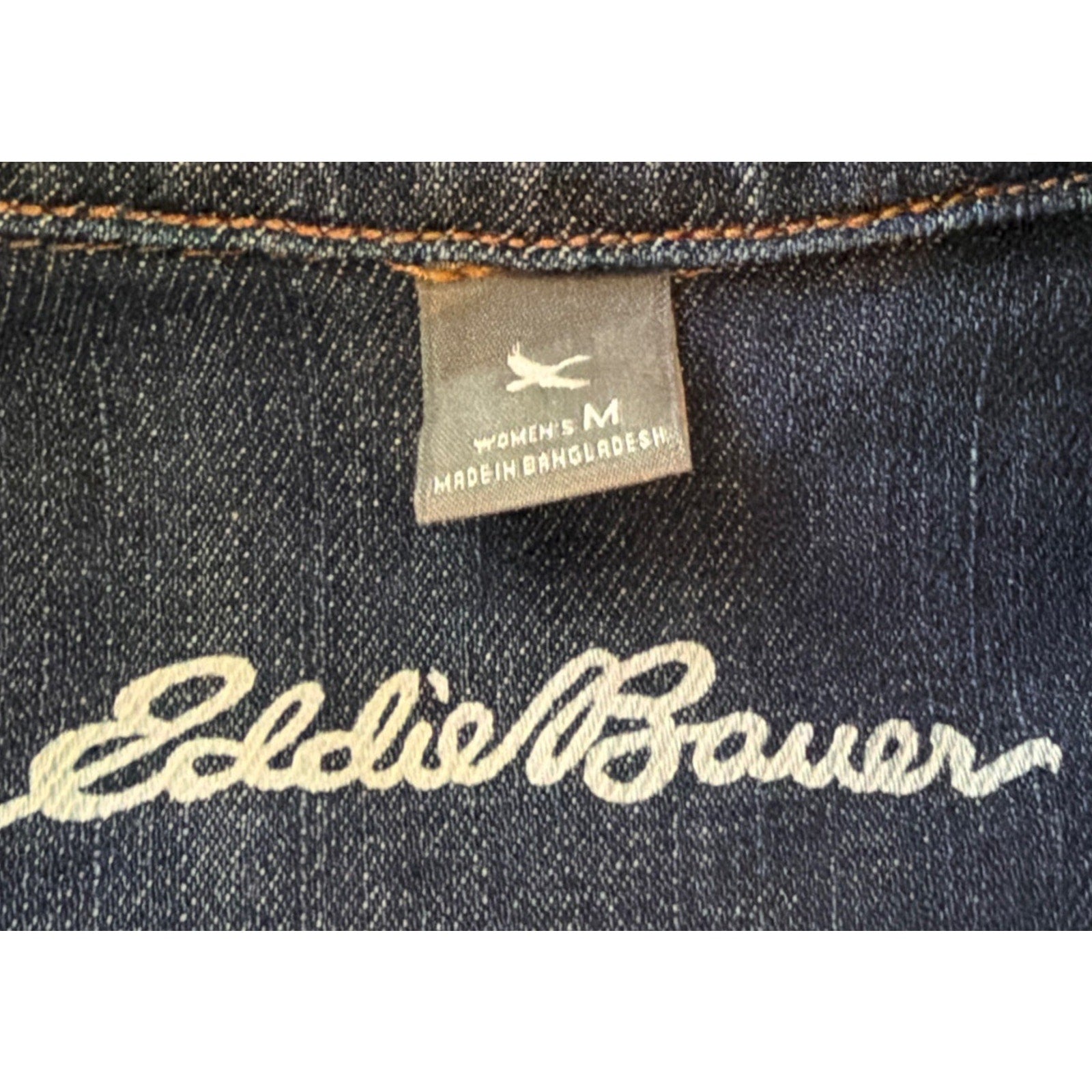 Eddie Bauer Womens Size M Denim Trucker Style Jacket Stretch Excellent