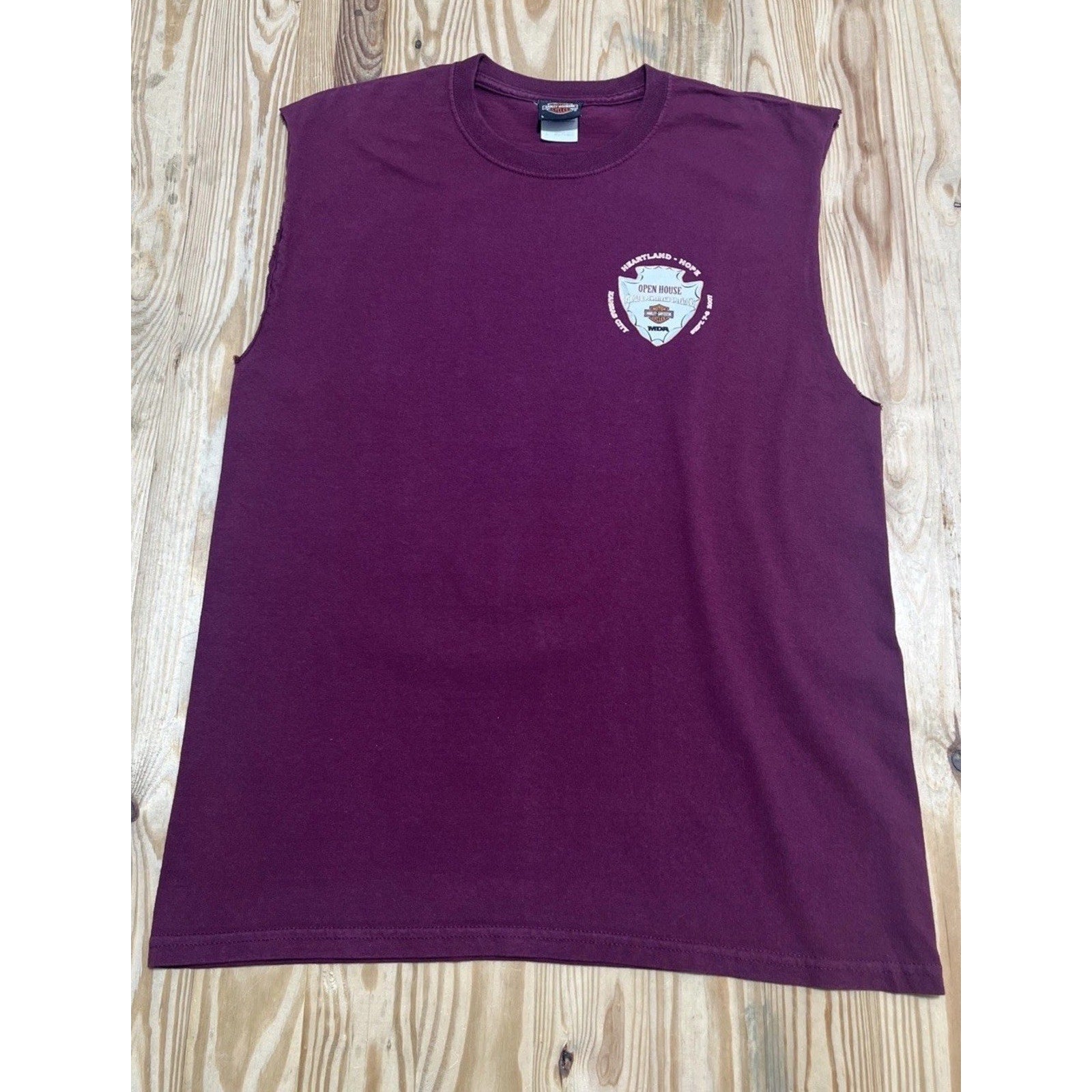 Harley Davidson open house kansas city Missouri 2007 Cut Off Sleeve T Shirt L