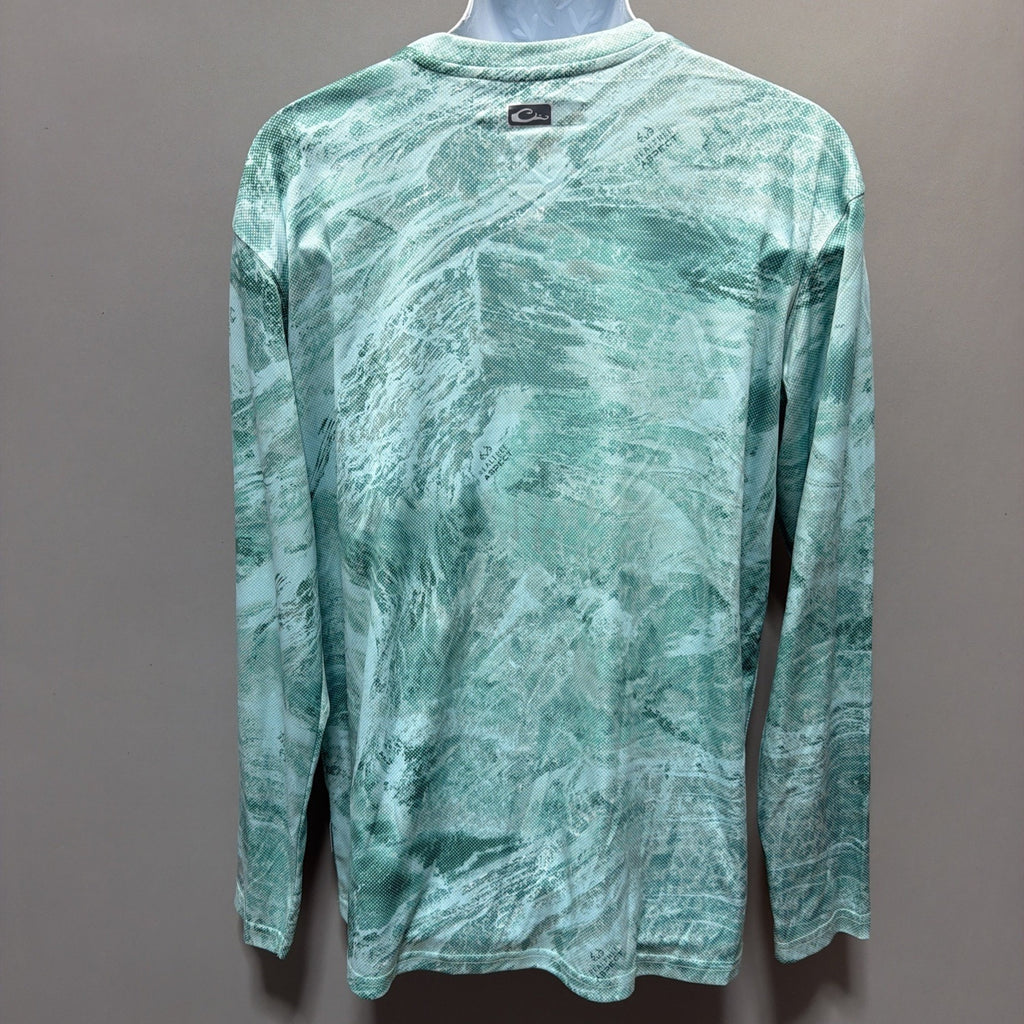 Drake Performance Fishing DPF Realtree Aspect Dot Crew Long Sleeve M Excellent