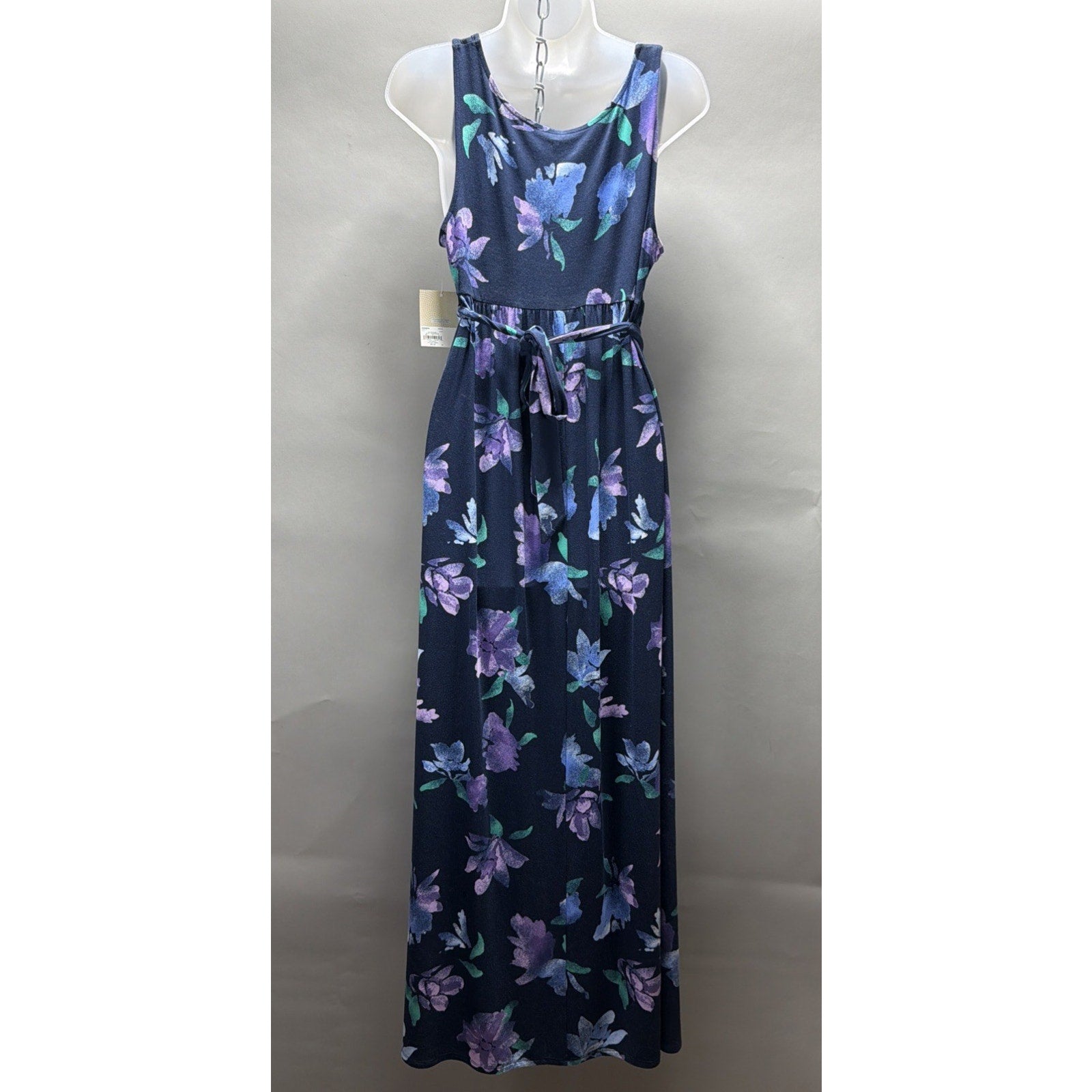 NWT Womens A Glow Maternity Tied Maxi Dress Size Medium Floral Long Stretch