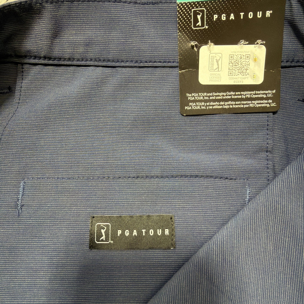 PGA Tour Course Comfort 4-Way Stretch Men's Golf Shorts 46 NWT Navy Blue
