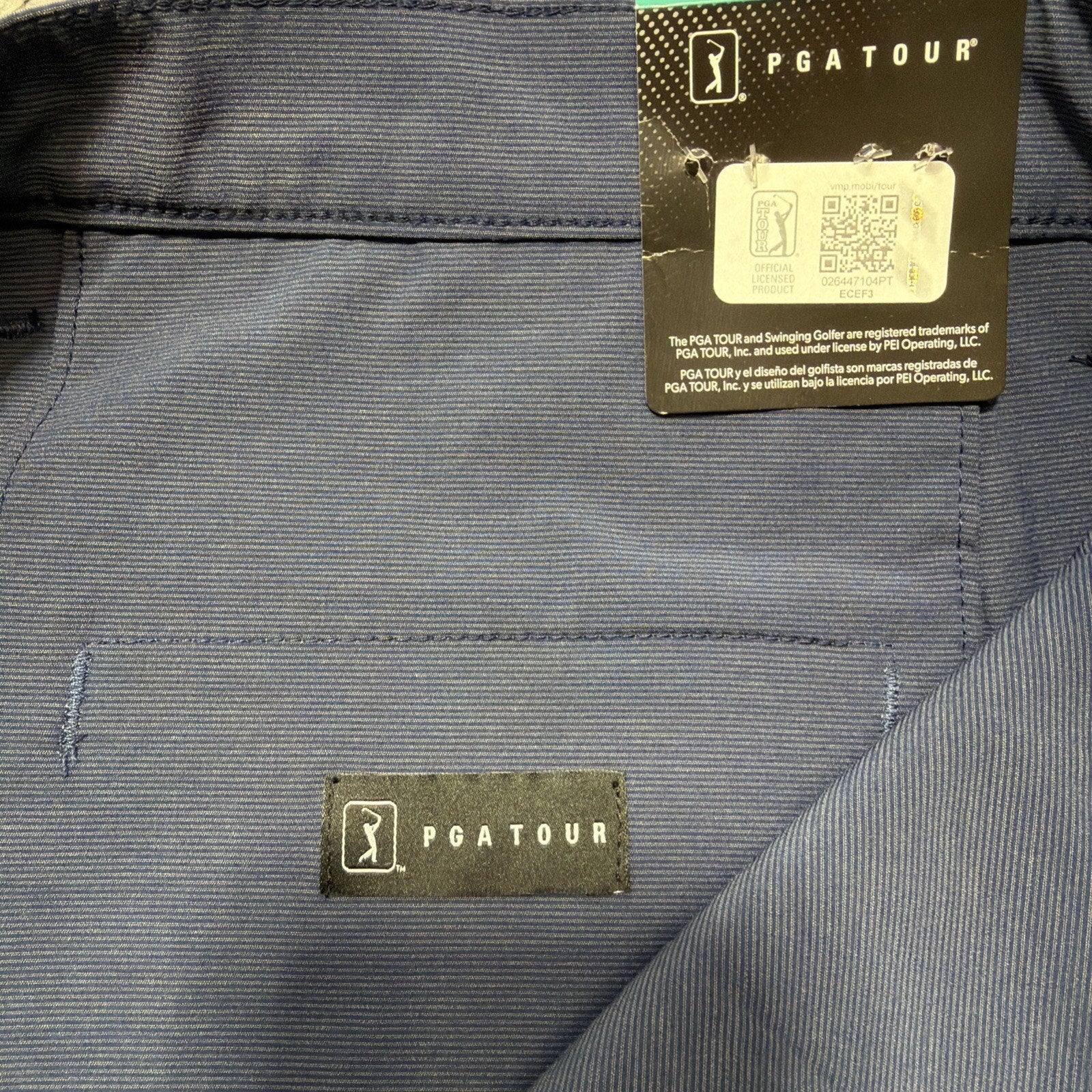 PGA Tour Course Comfort 4-Way Stretch Men's Golf Shorts 46 NWT Navy Blue