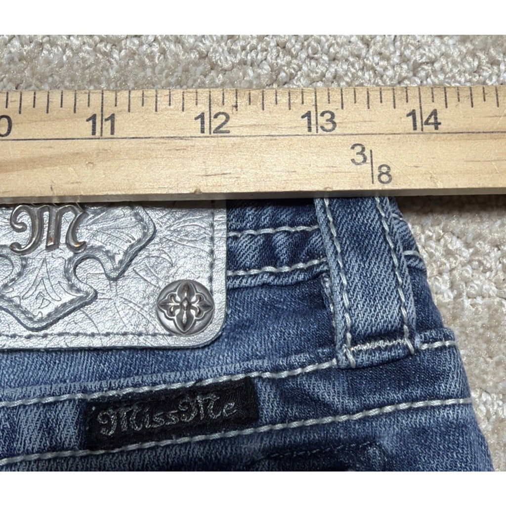 Miss Me Signature Bootcut Women's Jeans 26x30 Bling Embellished Western Hemmed