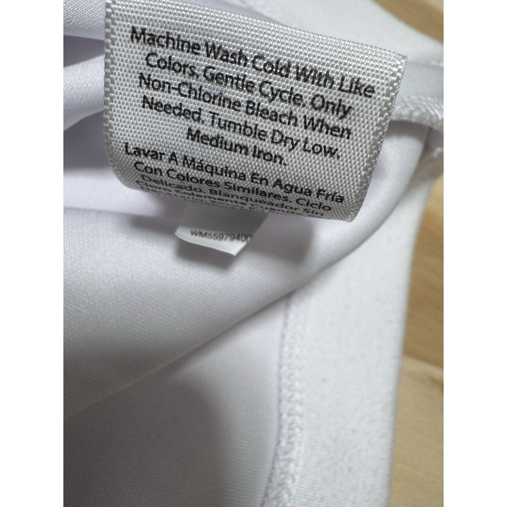 Girls Athletic Works White Full Zip Hoodie Jacket Black Piping Size L 10-12