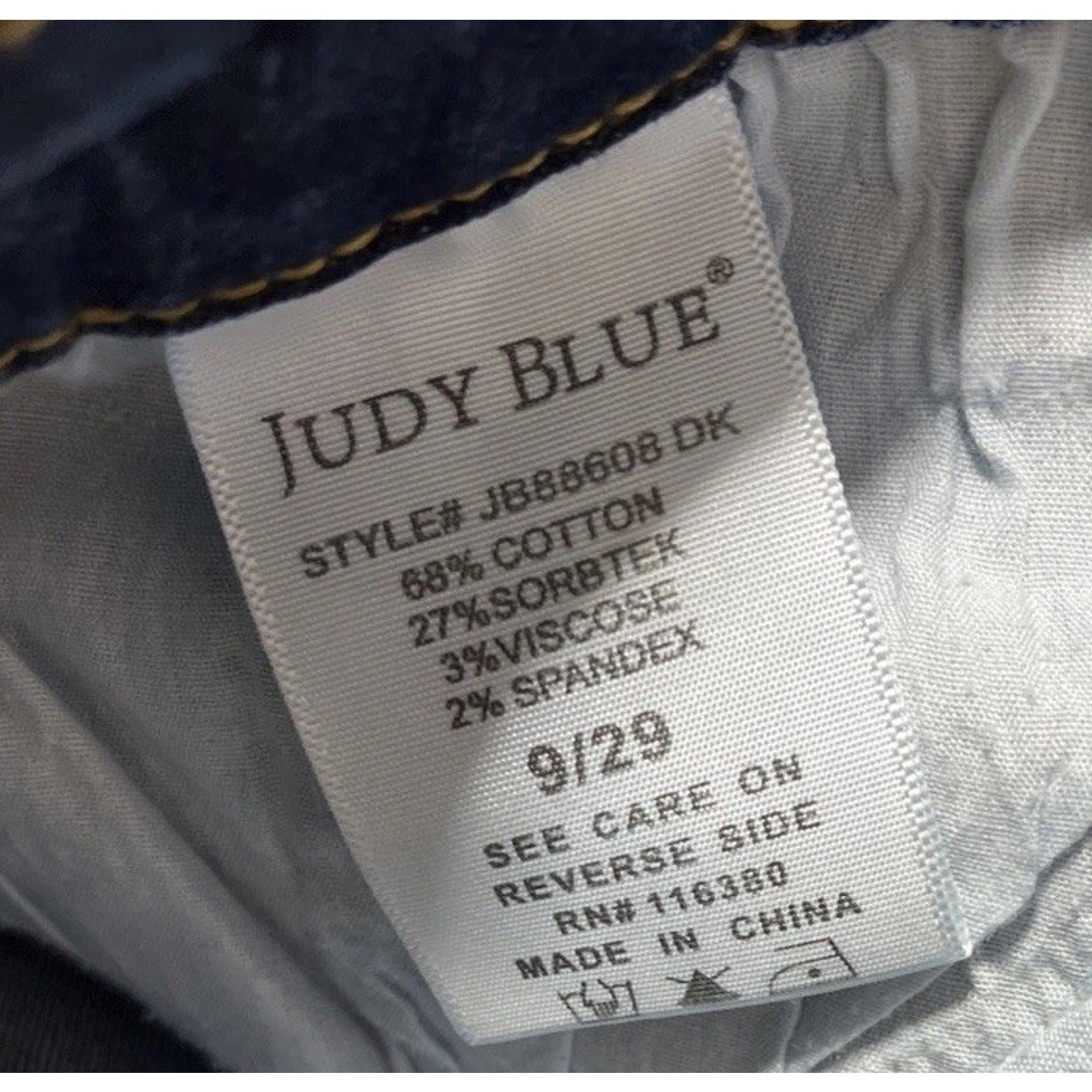 Judy Blue Jeans Women's 9/29 Slim Fit Skinny Leg Blue Stretch Denim Mid Rise