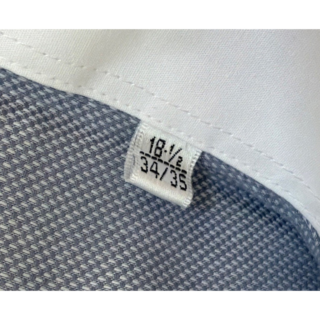 Steven Land Men’s 18.5 34/35 French Cuff Dress Shirt Blue White Contrast NWT