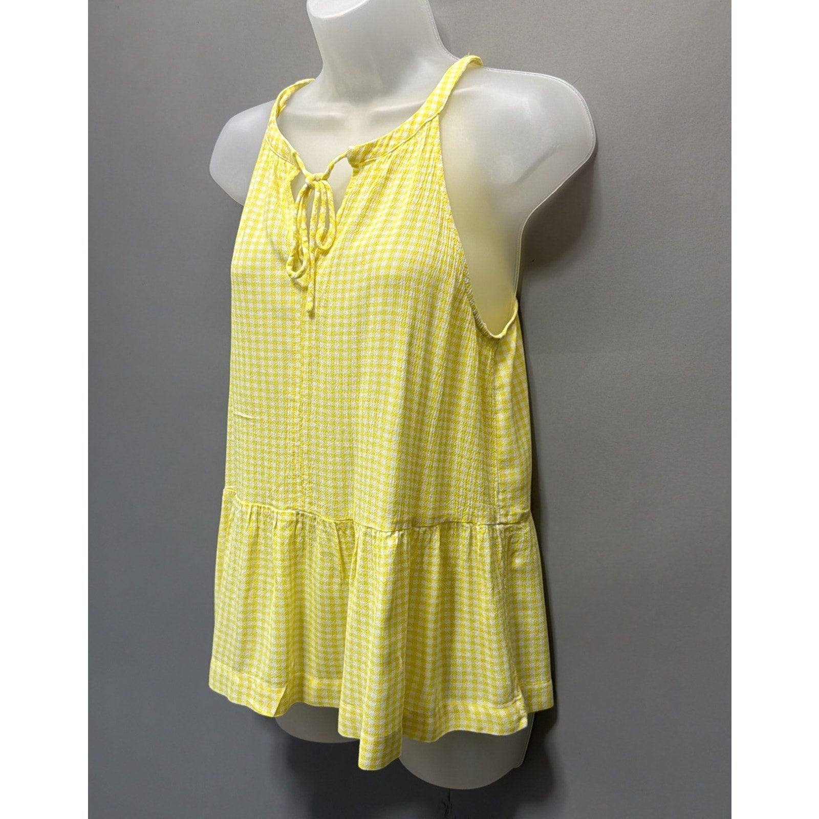 Loft Women's Size M Yellow Peplum Sleeveless Top