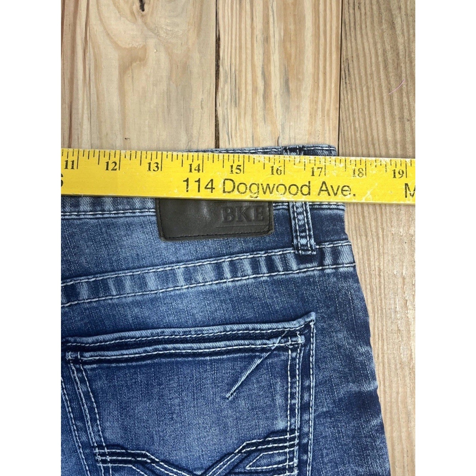 Buckle BKE Carter Jeans Mens 34 Blue Straight Leg Thick Stitch Denim 34x32