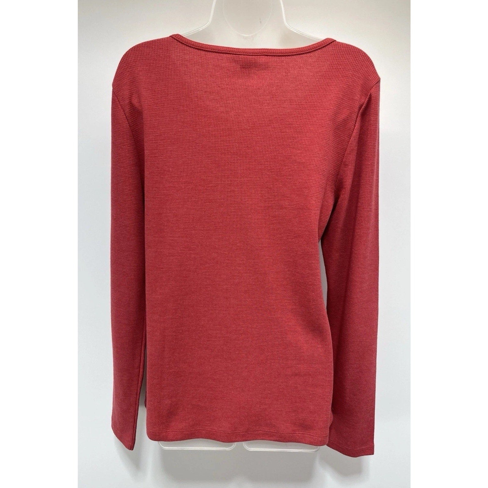 Lucky Brand Coral Lace Shirt Waffle Knit Long Sleeve Size Large