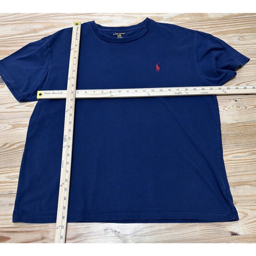 Polo Ralph Lauren T Shirt Mens Navy Blue XL Large Embroidered Tee Red Logo
