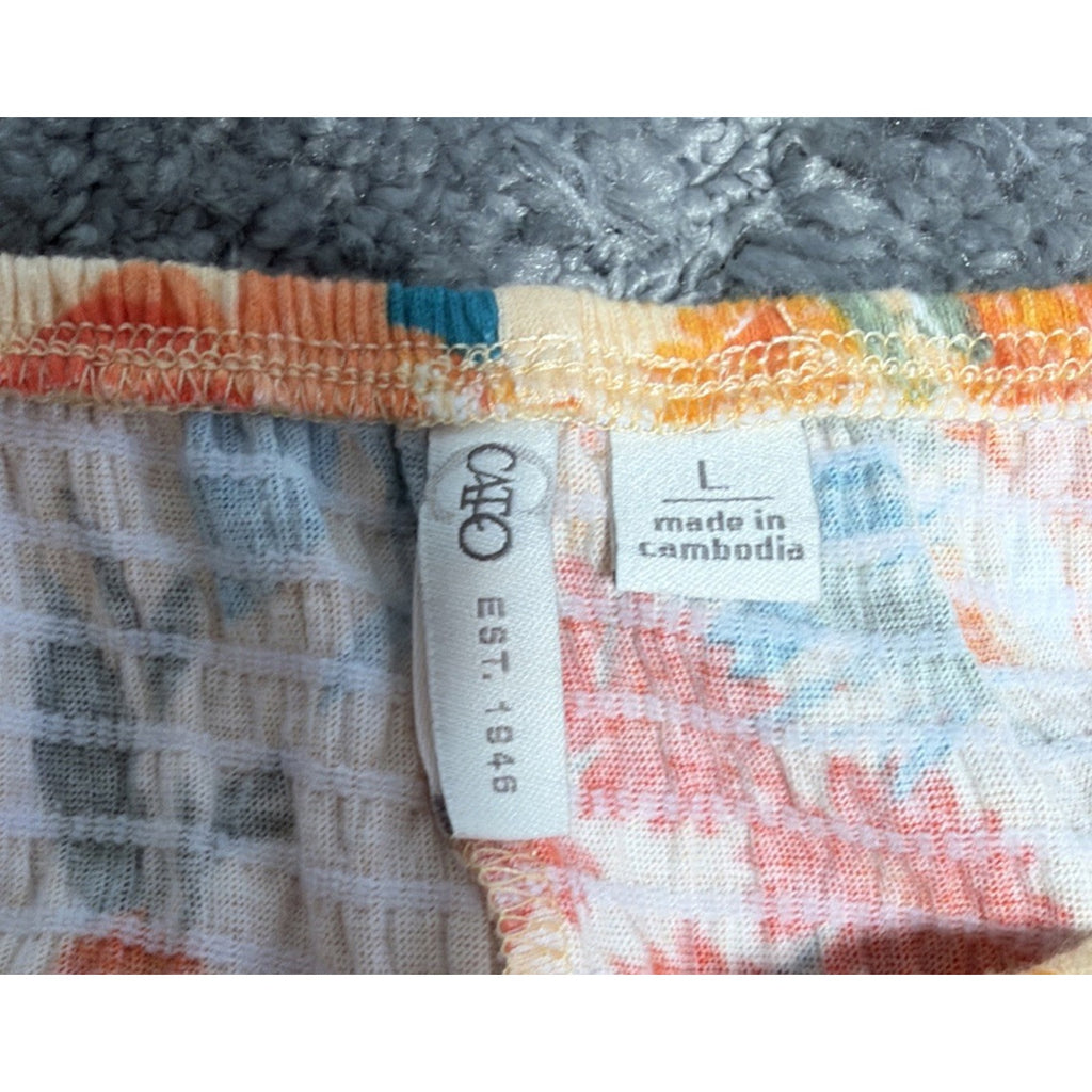 Cato Women's Floral Top Plus Size Large Off Shoulder 3/4 Balloon Sleeve