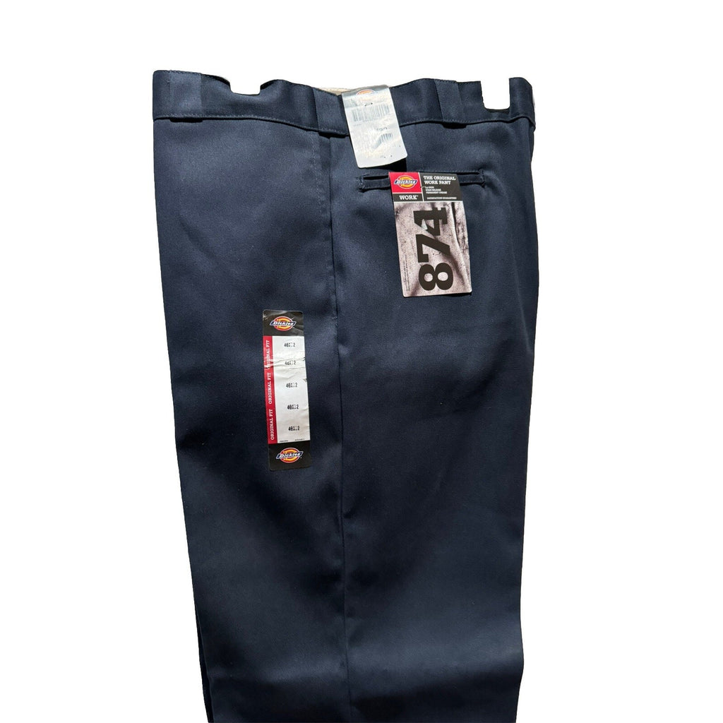 Dickies New 874 Flat Front 40 X 32 NWT Navy Blue Twill Pants Work Wear Pockets