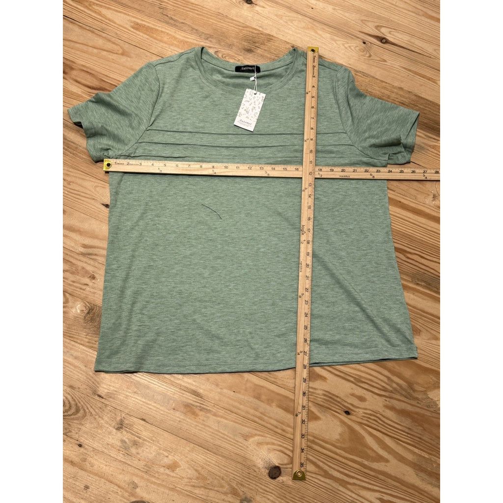 Automet Green Soft Stretch Ribbed Front T-shirt Top Size XXL NEW