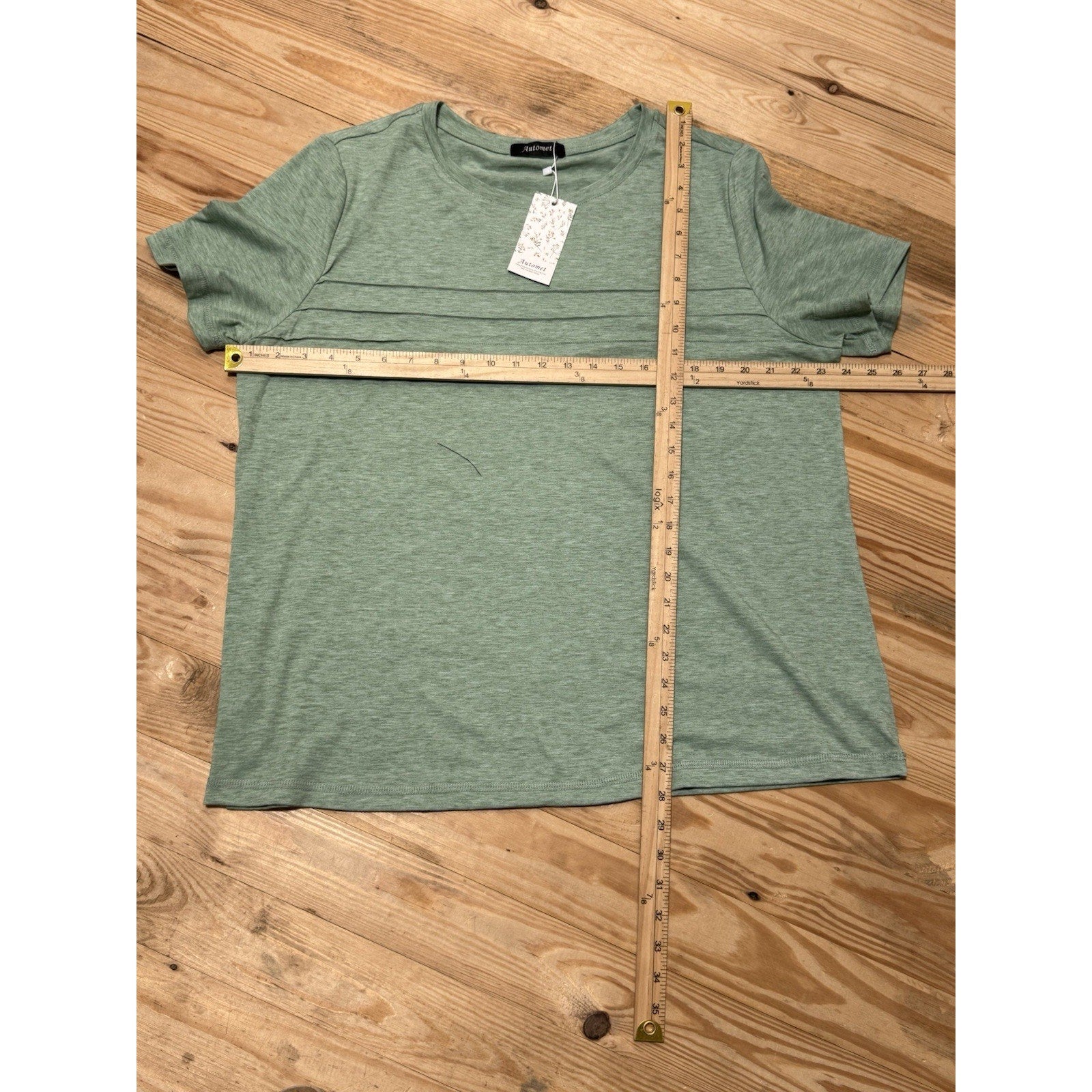 Automet Green Soft Stretch Ribbed Front T-shirt Top Size XXL NEW