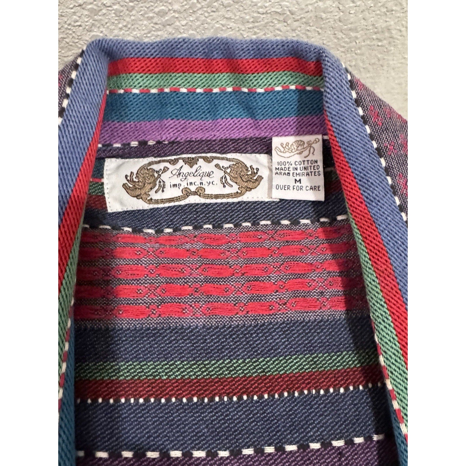 ANGELIQUE Blue Striped Blazer Jacket Shoulder Pads Women’s Size M Vintage 90's