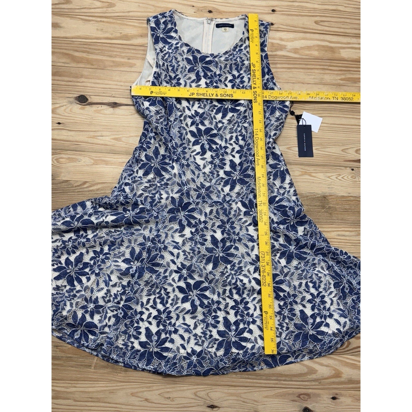 Tommy Hilfiger Blue Lace Fit and Flare Dress Women’s Size 12 New With Tags