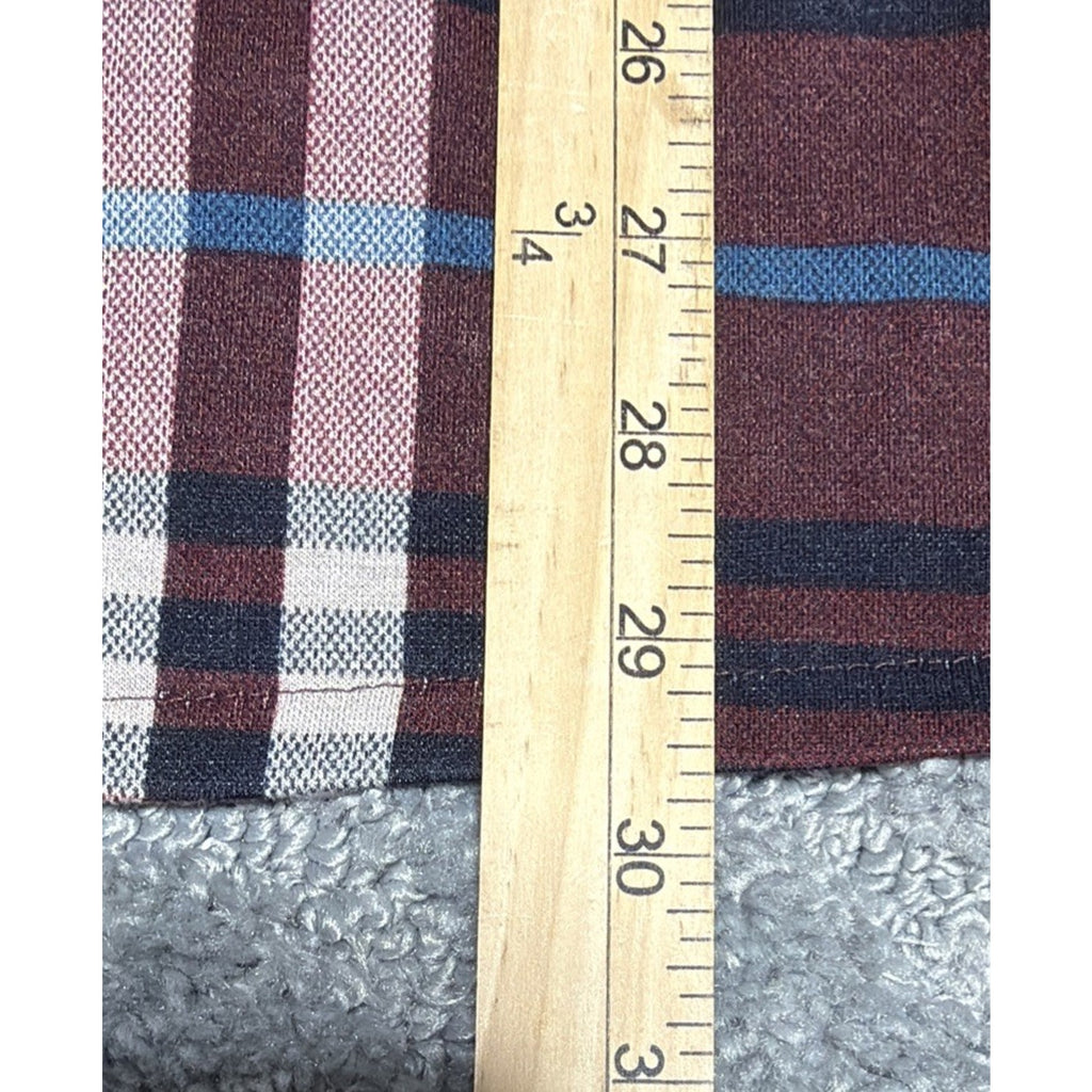 Calstyle Dress Womens Small Burgundy Plaid Tunic Shift Dress